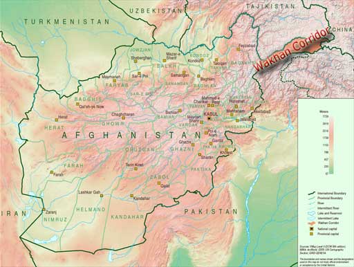 Wakhan Corridor map